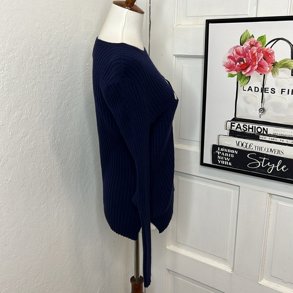 Frame Navy Cutout Sweater Size M - Picture 3 of 8